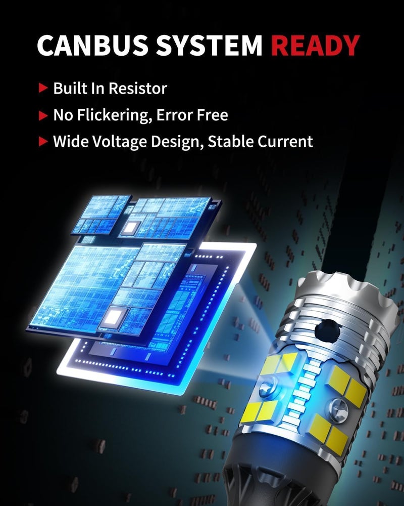 LASFIT 921 LED Reverse Backup Light Bulbs Fit for 2006-2024 Toyota 4runner, 6000K Cool White Super Bright OEM 912 W16W Replacement, 2pcs - Image 4